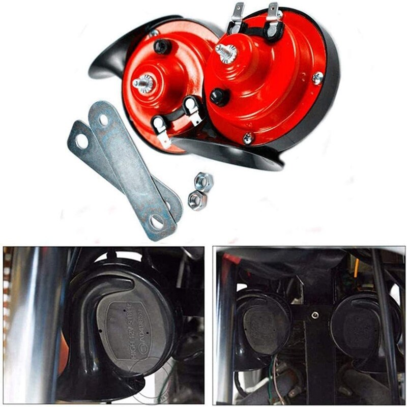 Car Air Horn 12V Trumpet Super Universal Loud Train Horn for Trucks Vehicle Horn Dual-tone Electric Snail Air Horn Whistle