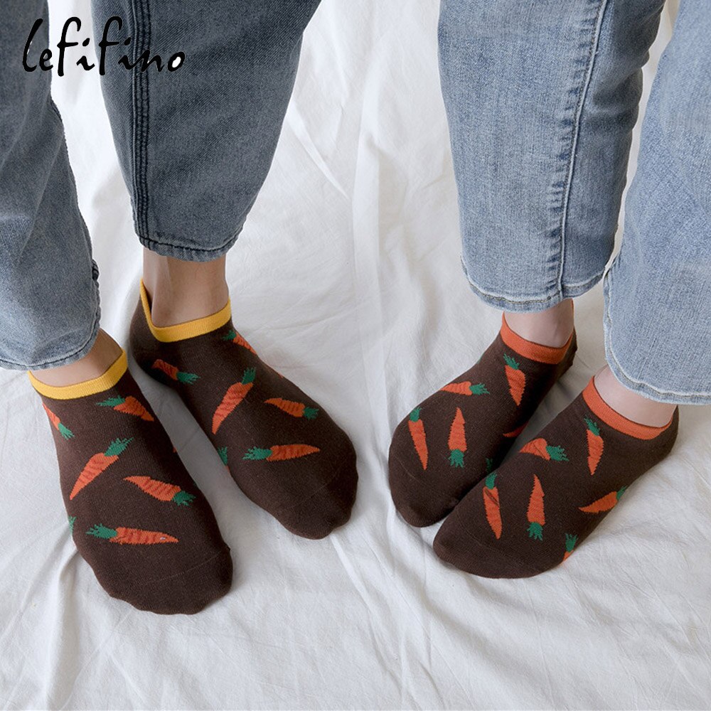 Calcetines de algodón de verano con dibujos de plátanos y frutas, calcetines de tobillo para mujeres, de corte bajo calcetines divertidos de animales, calcetines invisibles para chicas lindas felices