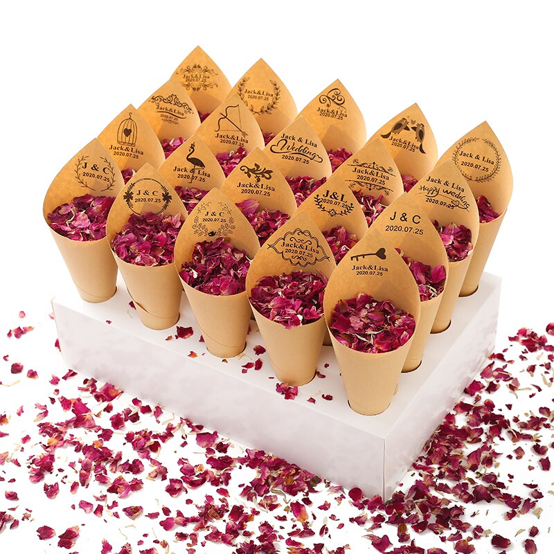 Confetti cone holder FEESTIGO natural confetti cones holder for wedding decoration White-Kraft confetti cones stand box tray