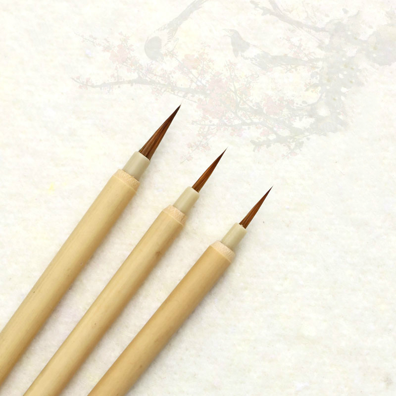 Pincel de dibujo de línea de pintura de acuarela, pluma de pincel de caligrafía, tinta china, pintura al óleo, paisaje, pelo de comadreja, pluma de línea fina
