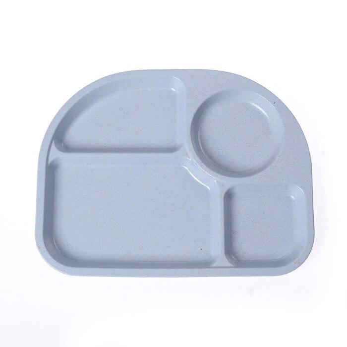 1 stuk baby kinderen schattige cartoon tarwe stengel vezel dinerbord servies veilig kinderen eco gerechten dierentuin dier bord kom: Blauw