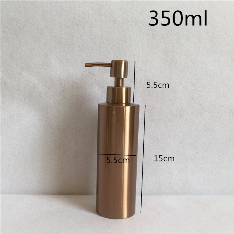 Dispensador de jabón de oro rosa dispensador de jabón líquido botella de loción 350 ml/550 ml/800 ml protector de jabón de acero inoxidable: 350ml