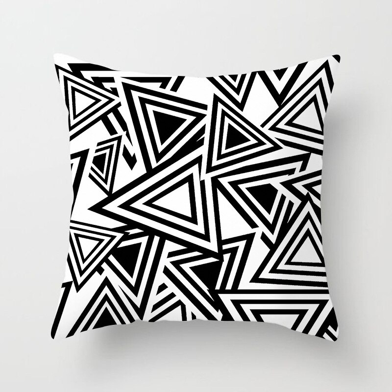 YWZN Black and White Geometric Decorative Pillowcases Polyester Throw Pillow Case Striped Geometric Pillowcase kussensloop: 33