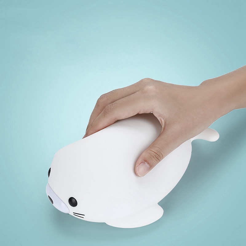 Led Seal Nachtlampje Dimbare Body Nachtkastje Slaapkamer Night Lamp Touch Sensor Light Kids Dier Cartoon Decoratieve Woonkamer