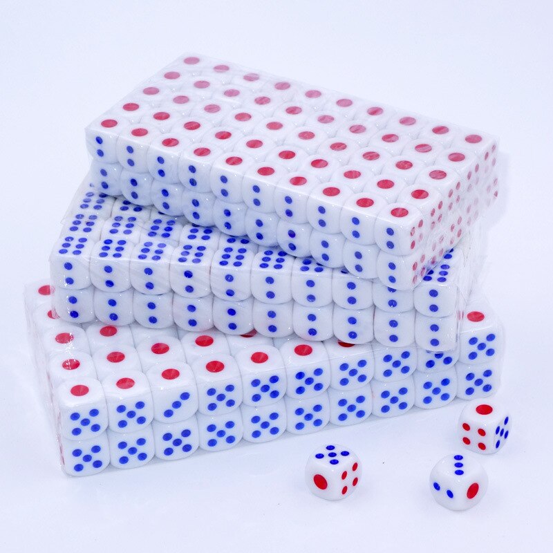 100 pièces Standard en plastique 10mm jeu blanc Decider dés Die RPG jouet babiole