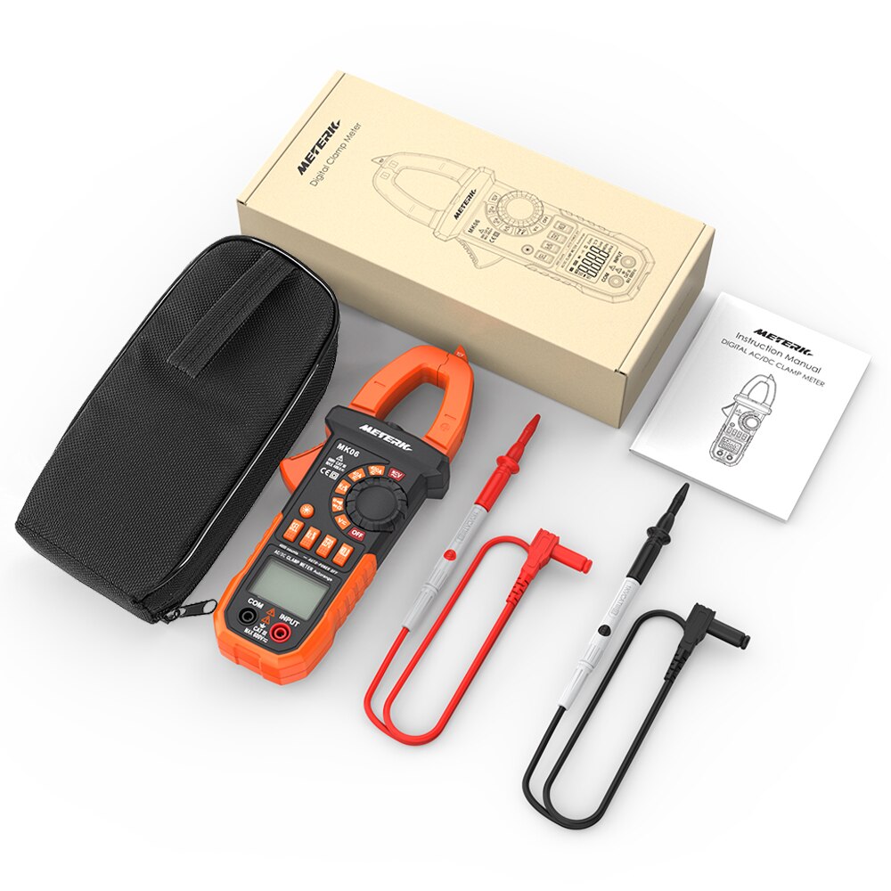 Meterk 4000 Counts Digital Clamp Meter AC/DC Voltage Current Portable Handheld LCD Diaplay Auto-ranging Clamp Multimeter Tester