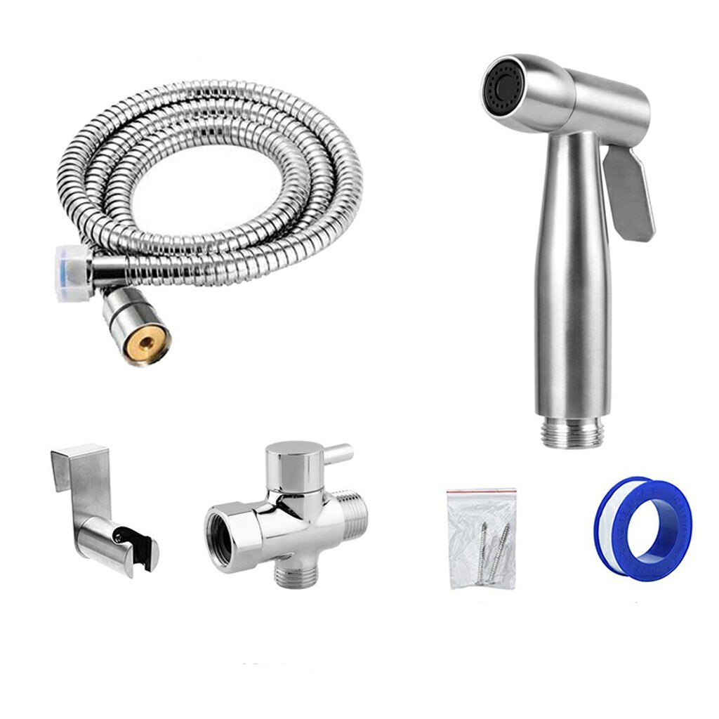 Personal Hand-Held Sprayer Shower Head Self Cleaning Nozzle Flusher Set Bathroom Attachment Toilet Seats Bidet Spray Cleaner: Default Title