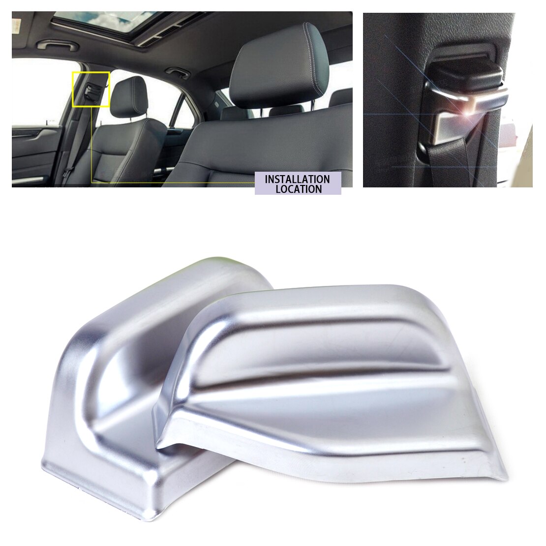 Beler ABS, cinturón de seguridad de Pilar B Interior cromado, ajuste de cubierta embellecedor para Mercedes Benz Clase B W246 B180 B250