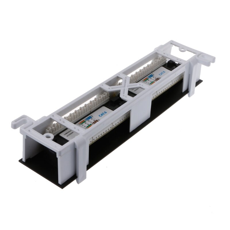 Dropship per staffa di montaggio su Rack per montaggio a parete RJ45 Patch Panel CAT6 a 12 porte