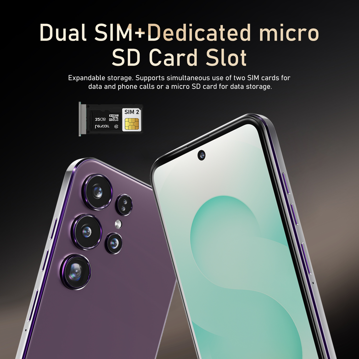 FUFFI 6,56-Zoll-Smartphone, 4G-Netzwerk-Dual-SIM-Telefon, Android 10.0-Telefon mit 32 GB ROM, Quad-Core-Prozessor, 2 + 2 MP Pixel-Telefon