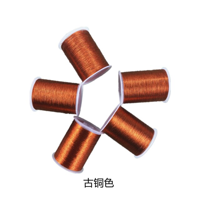Metall draht nicht verblassen fest kreuz stich bunte seidenfaden perlen hand seil schmuck zubehör nähgarn: Bronze 1pcs