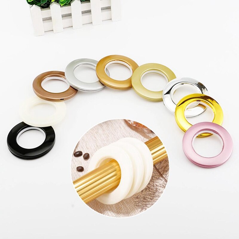 Anneaux en plastique | Accessoires de rideau de décoration de maison de neuf couleurs, œillets de rideau, anneaux de tige Top et à faible bruit