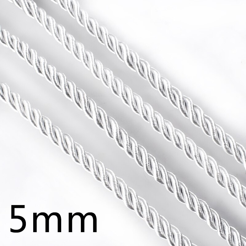 10m 4/5/6mm 3 Aktien Verdreht Baumwolle Nylon Schnüre DIY Handwerk Geflochtene Dekoration Seile Kordelzug Kasten Verpackung Gürtel Zubehör: 5mm Silber-