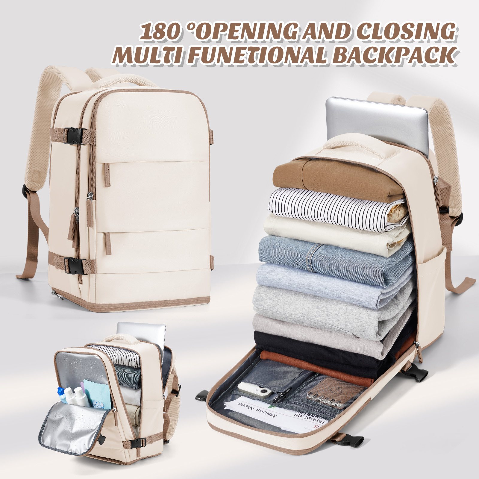Travel Backpack for Women Men, Hand Luggage Backpack Business College Laptop Carry on Backpack Travel Cabin Airplane 40x20x25