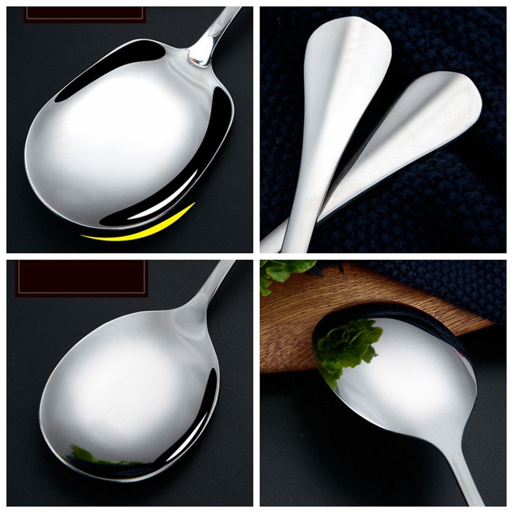 1PC Kitchen Dinner Dish Public Spoon Soup Restaurant Large Stainless Steel Distributing Spoon Buffet Serving Spoon