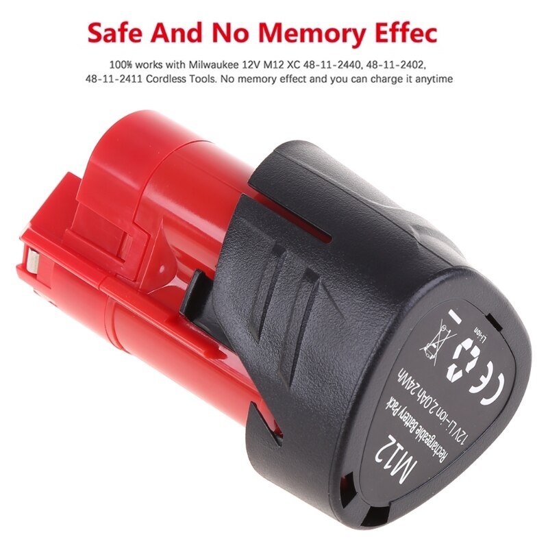 1 Pack 12V 2000mAh Lithium-ion Replacements Battery Compatible with M12 Cordless Tools Batteries Power Tools Accessories