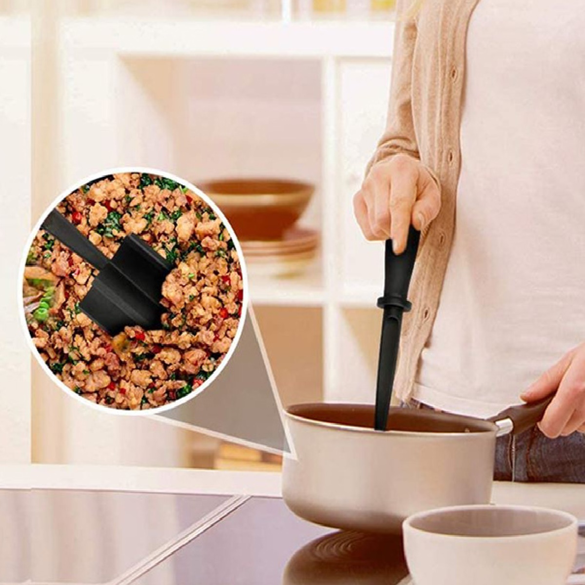1/2 Stuks Vlees Chopper Gemalen Rundvlees Stamper Agitator Spatel Voor Hamburger Gehakte Aardappelstamper Cutter Mixer Tool keuken Gadget
