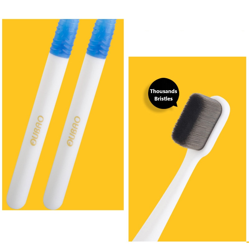 Super Dichte Haren Tandenborstel Ultrasoft Bamboe Houtskool Vezels Zacht Mondverzorging Voor Kids Zwangere Gevoelig Tandvlees Met Case