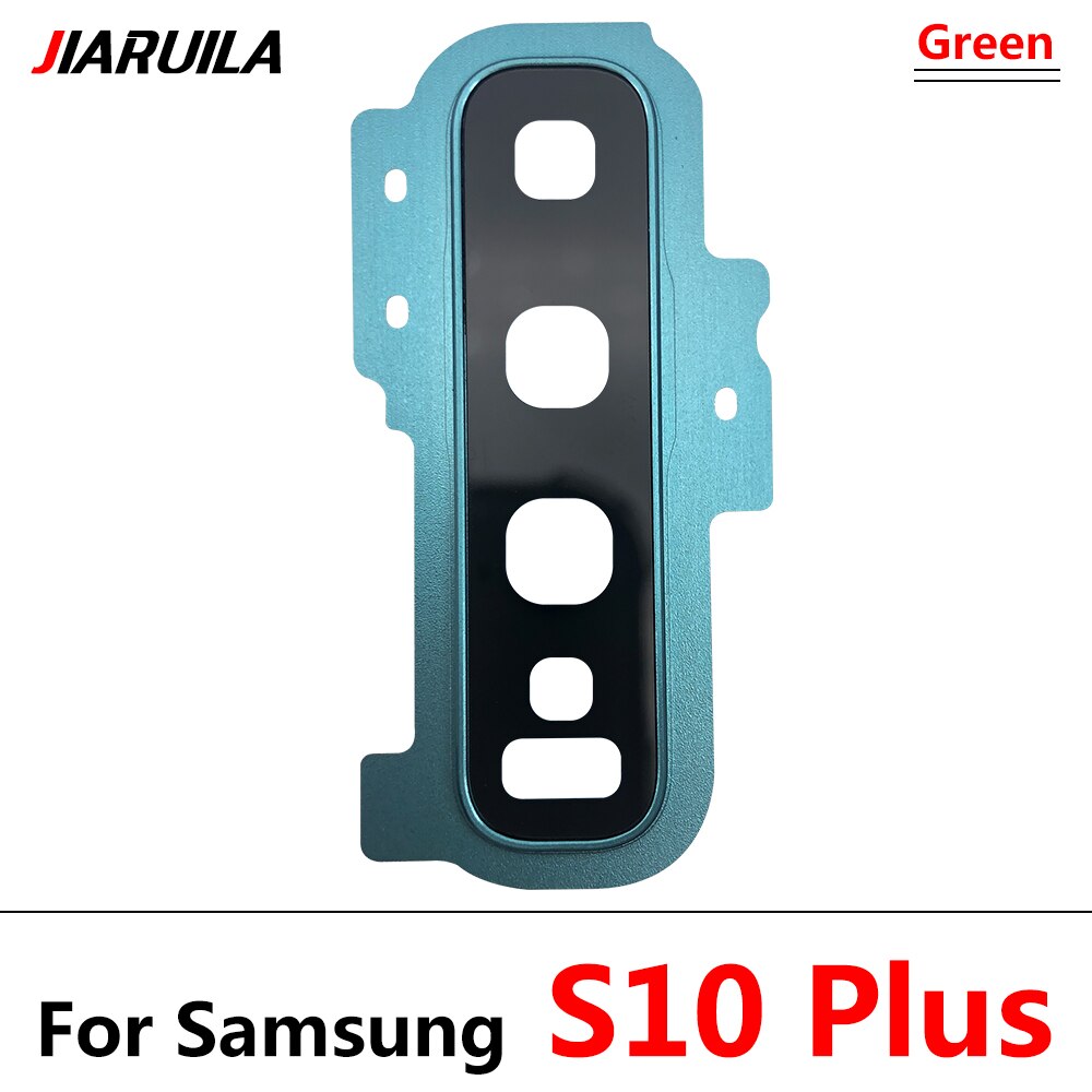 For Samsung Galaxy S10 Plus Rear Camera Glass Lens Cover With Frame Holder Replacement Spare Parts: S10 Plus Green