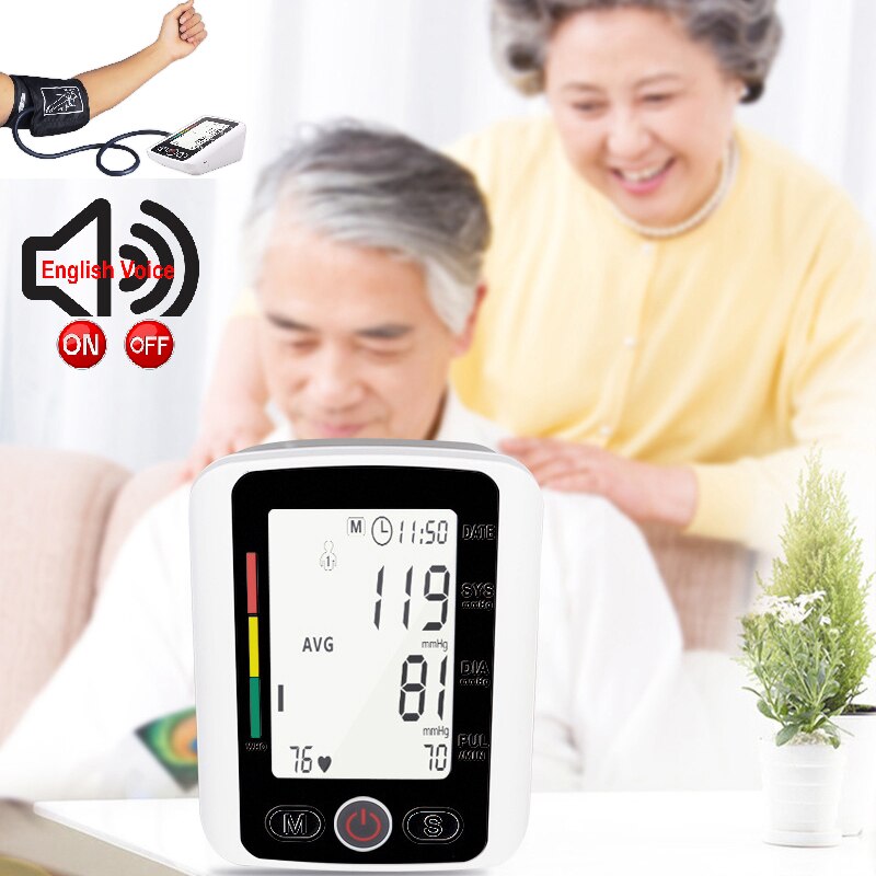Electronic blood pressure cuff portable household sphygmomanometer for adults to measure blood pressure