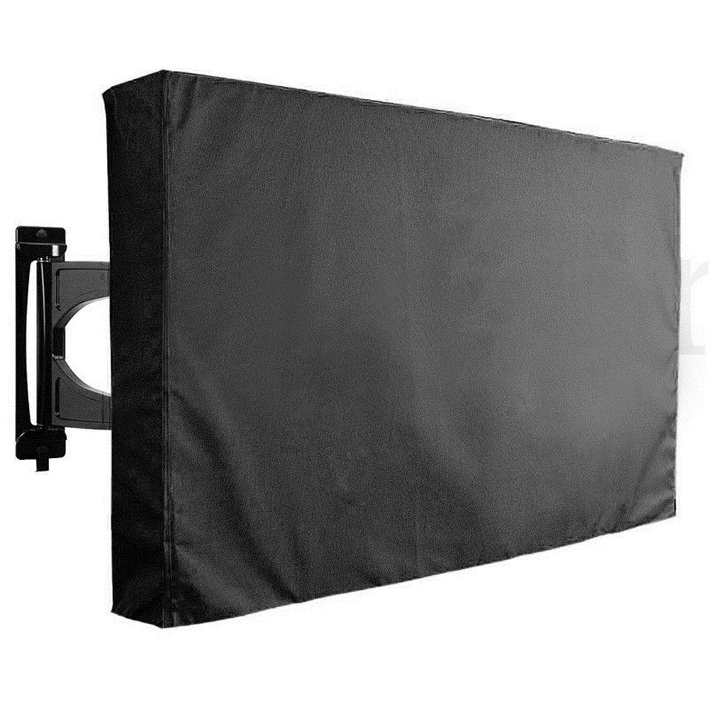 Tv-cover udendørs støvtæt og vandtæt skærmdæksel 22 to 65 tommer oxford sort til tv-kabinet klimaanlæg