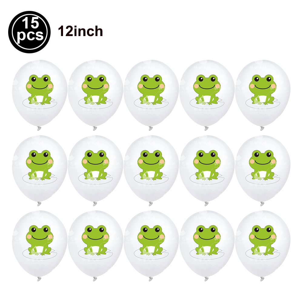 Frog Birthday Party Supplies Disposable Tableware Frog Plates Napkins Cups Latex Foil Balloon Frog Themed Birthday Party Supplie: DEEP BLUE