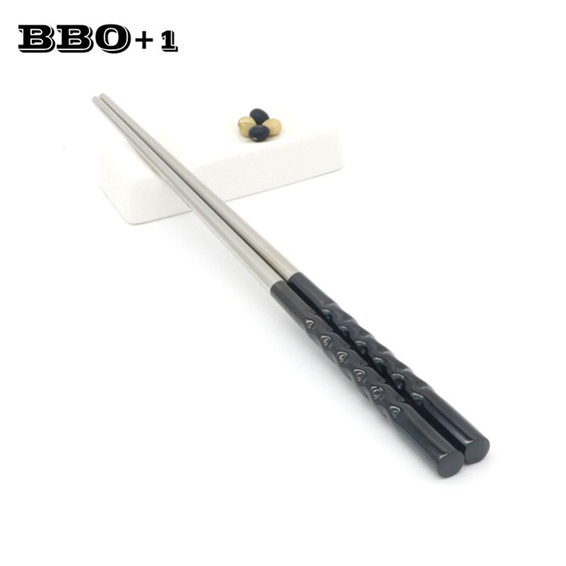 1 pairs Stainless steel Chopsticks Anti-skip Korea Chop Stick Durable Chinese Square Chopsticks set Dinnerware Household Cutlery