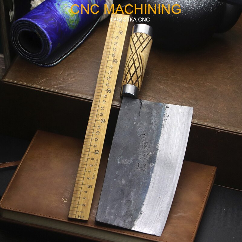 Old handmade kitchen bone knife traditional forging craft bone chopping meat cutting knife chef commercial knife