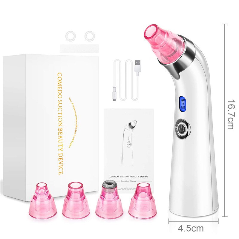 Facial Vacuum Blackhead Whitehead Remover Electric Face Nose Cleaner T Zone Pore Acne Pimple Removal Skin Care Beauty Clean Tool
