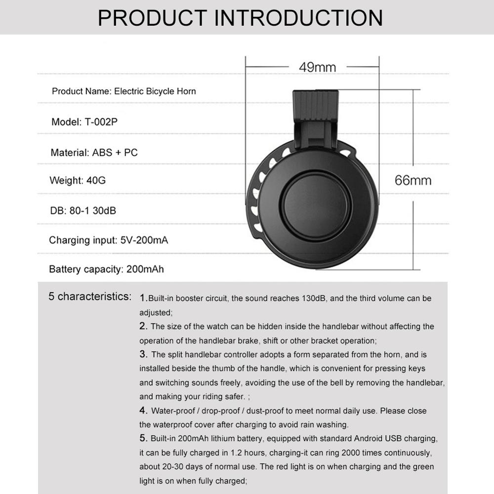 Elektronisk cykelklokke lyder alarm usb-opladning ... – Vicedeal
