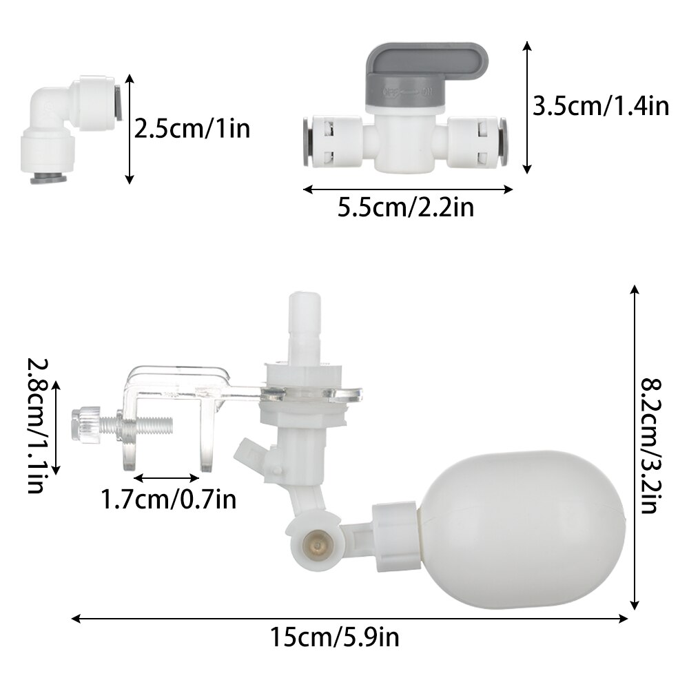 Aquarium Fish Tank Auto Refill Floating Ball Valve Water Controller Supplement System Automatic Water Float Shut Off Ball Valve
