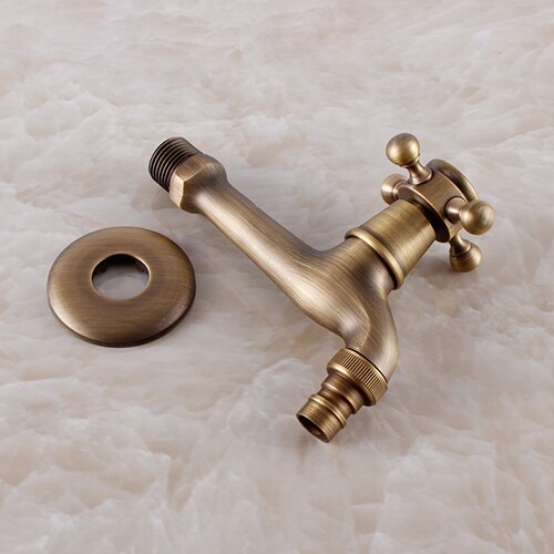 Bathroom Accessory Antique Brass Washing Machine Faucet Wall Mounted Laundry Tap SY-1215F: Antique 4