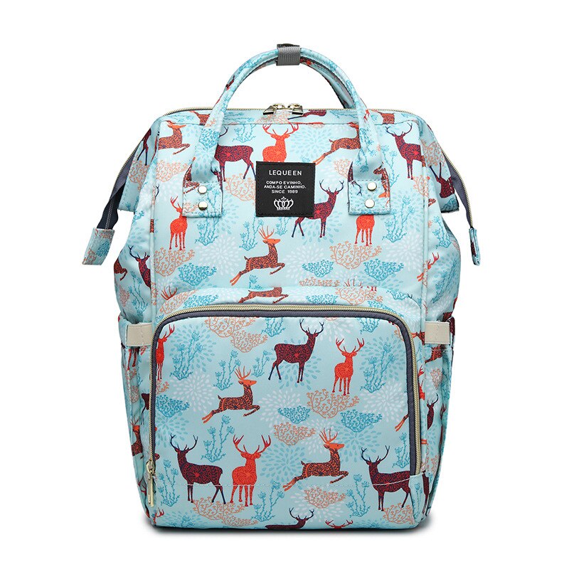 Lequeen Colorful Diaper Bag Waterproof Nappy Bag Large Capacity Maternity Bag Travel Backpack Nursing Bag