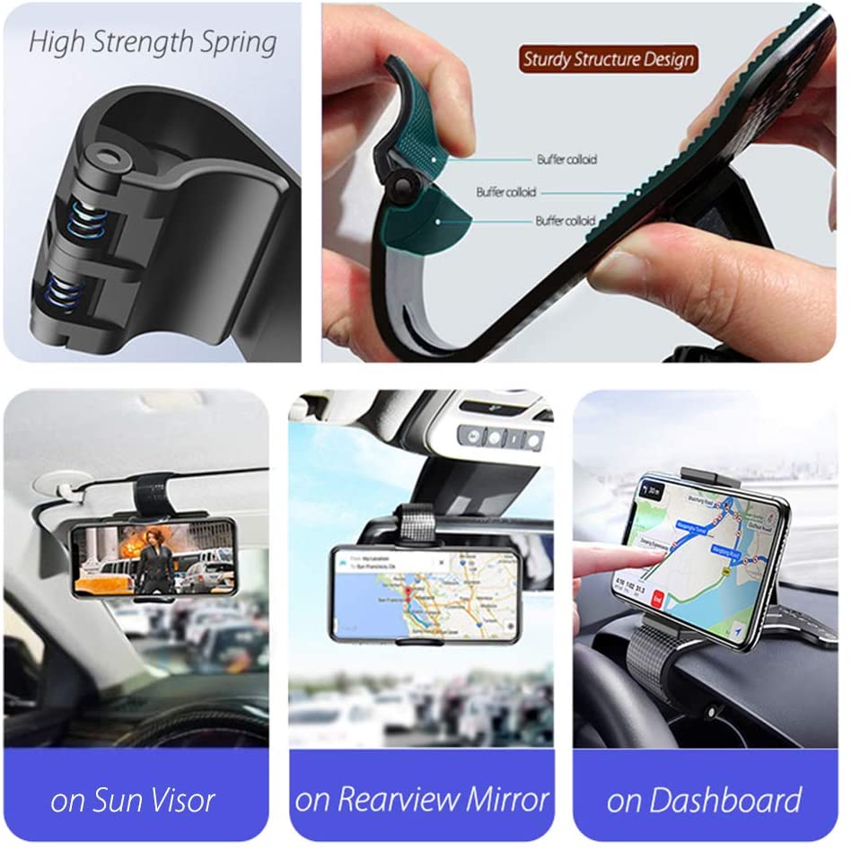 HUD Dashboard Car Phone Holder 360° Adjustable GPS Clip Mount Stand Display Bracket Support for Tesla Model 3 Y S X Accessories