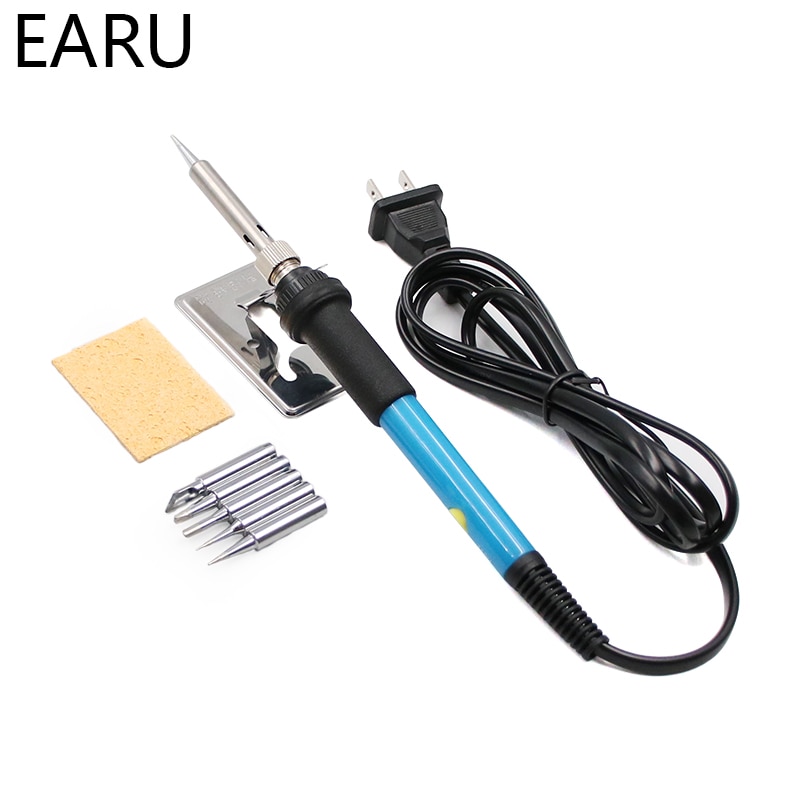 Adjustable Temperature Electric Soldering Iron 220V 110V 60W Welding Solder Rework Station Heat Pencil 5pcs Tips Repair Tool