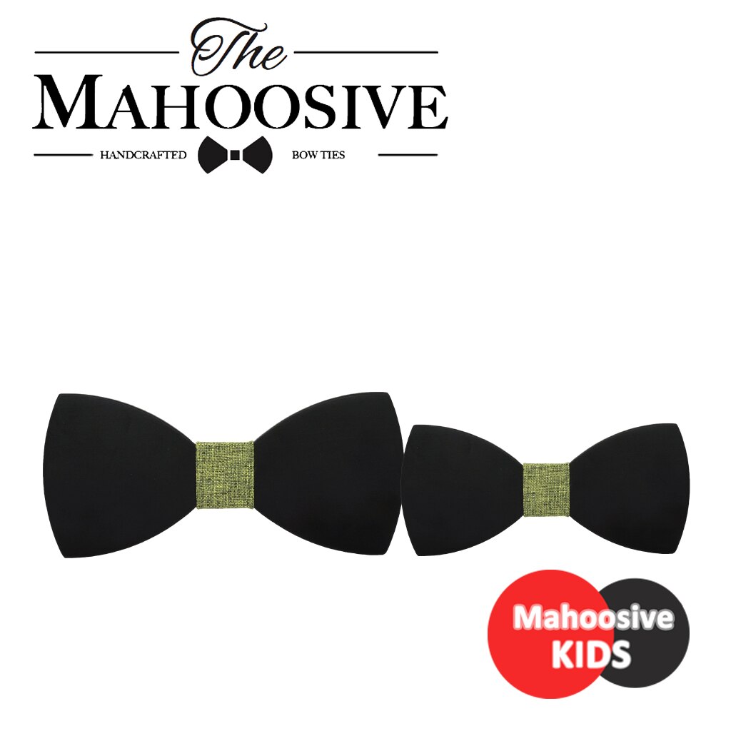 Mahoosive Kinderen Kids Jongens Hout Effen Kleur Wedding Pre Gebonden Clip Kind Nek Strikjes Stropdassen C71-C76 COMBO