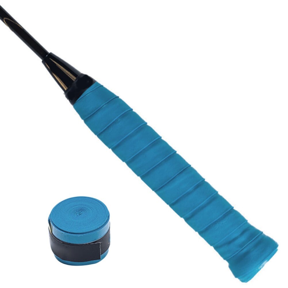 1 pc raquete de tênis overgrips anti-skid suor fita absorvido envolve badminton raquete sobre aderência pesca skidproof suor banda aperto: Blue