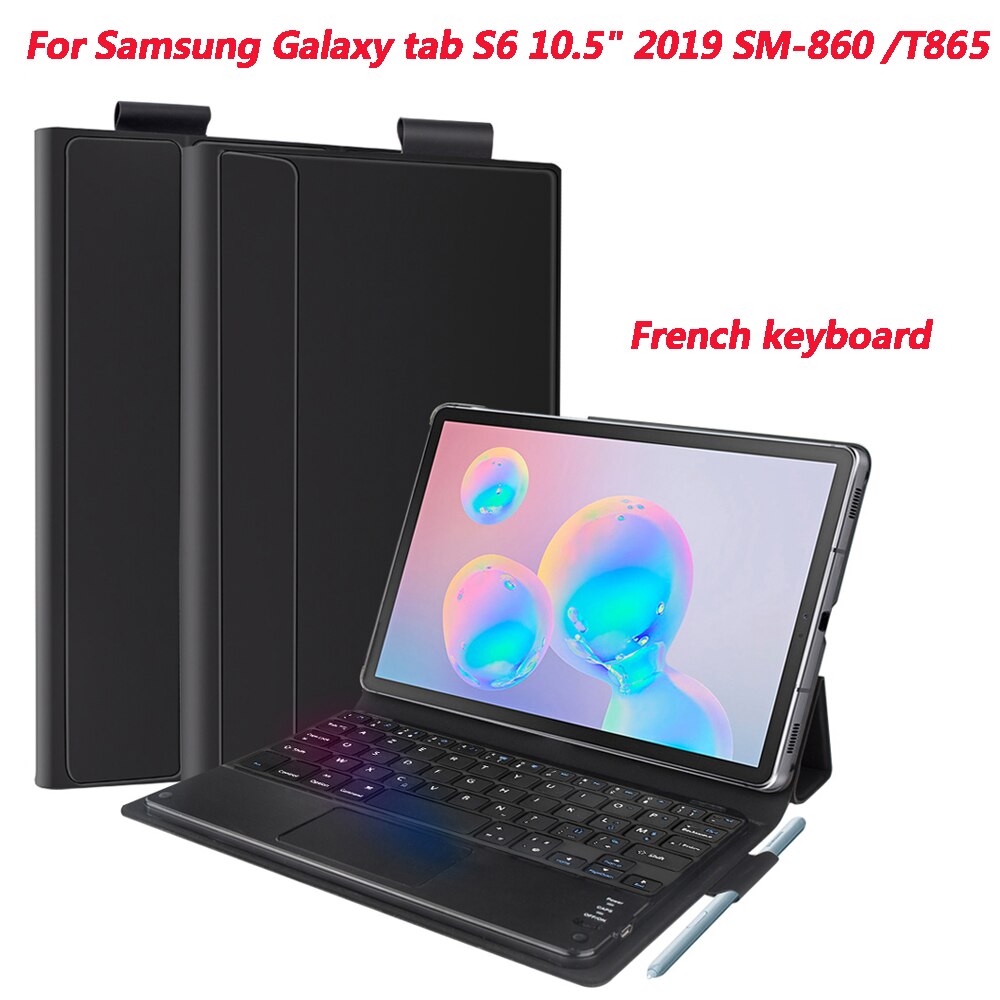 Wireless Russian Keyboard for Samsung Galaxy Tab S6 10.5 In SM-860/T865 Tablet Bluetooth Keyboard Korean Magnetic Keyboards: French
