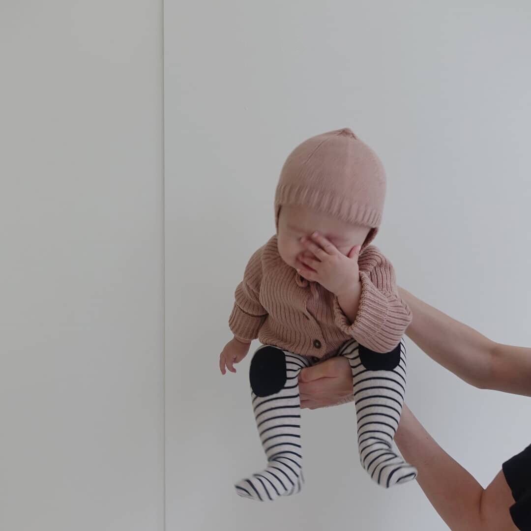 Ins höst vinter baby leggings rand baby leggins byxor baby kläder: Tunn svart / 80cm