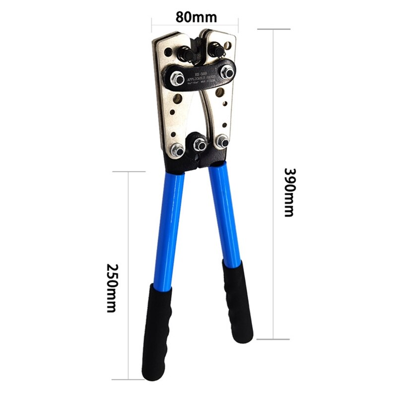 HX-50B Cable Lug Crimping Tool for Heavy Duty Wire Lugs,Battery Terminal,Copper Lugs AWG 8-1/0 with 60pcs Copper Ring Terminals