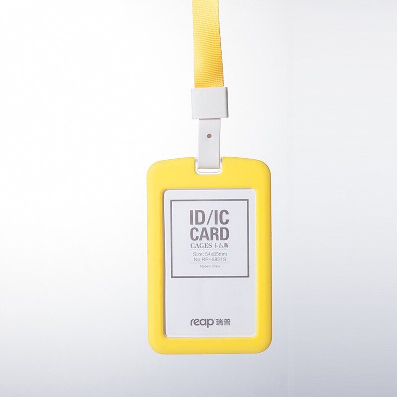 Høste silicium udstillingskort id-kortholder navneskilt personale business badge holder kontorartikler papirvarer: 7135 gule 7723