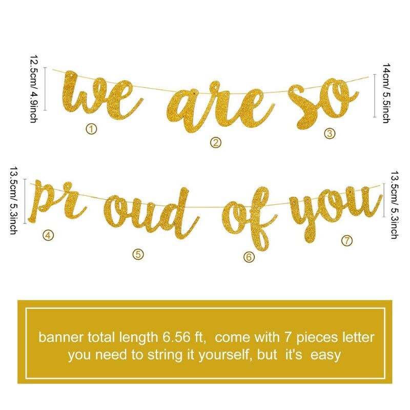 Gold Glittery We are So Proud of You Banner -Gradu... – Grandado