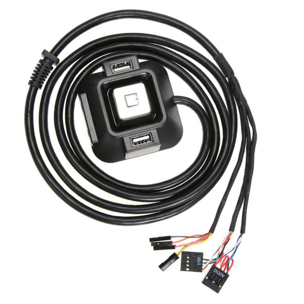 Desktop Computer PC Netzteil Fall auf/off Reset-Taste Schalter Kabel Block Extender mit Dual USB Dual Port audio Jack