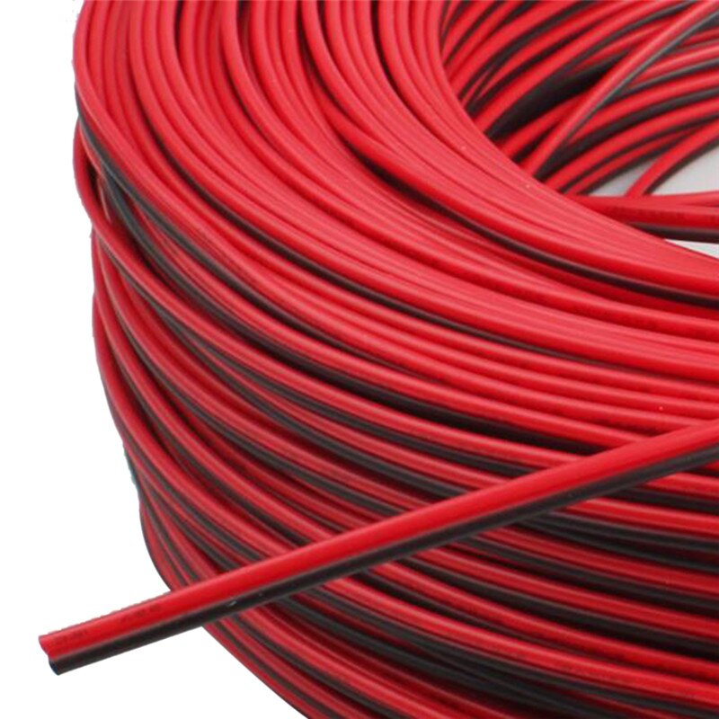 2Pin 10M Auto Motorfiets Elektrische Draad Kabel Rood/Zwart Connector Voor Led Licht Duurzaam 22AWG