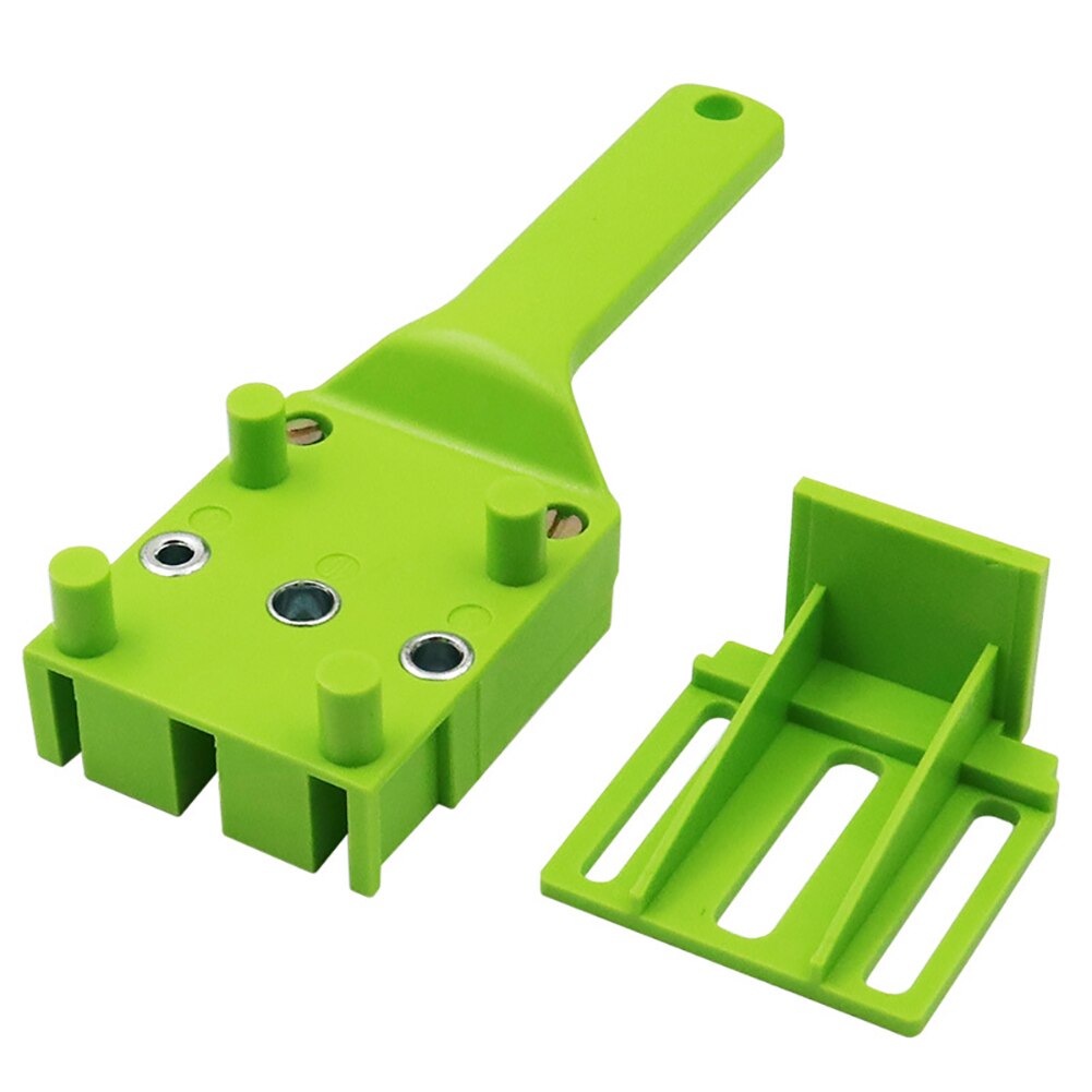 Drilling Hole Jig 1PC Quick Centering Fixture Pocket Hole Portable ABS Plastic Positioning Punching Handheld Dowel Jig: Green 1PC