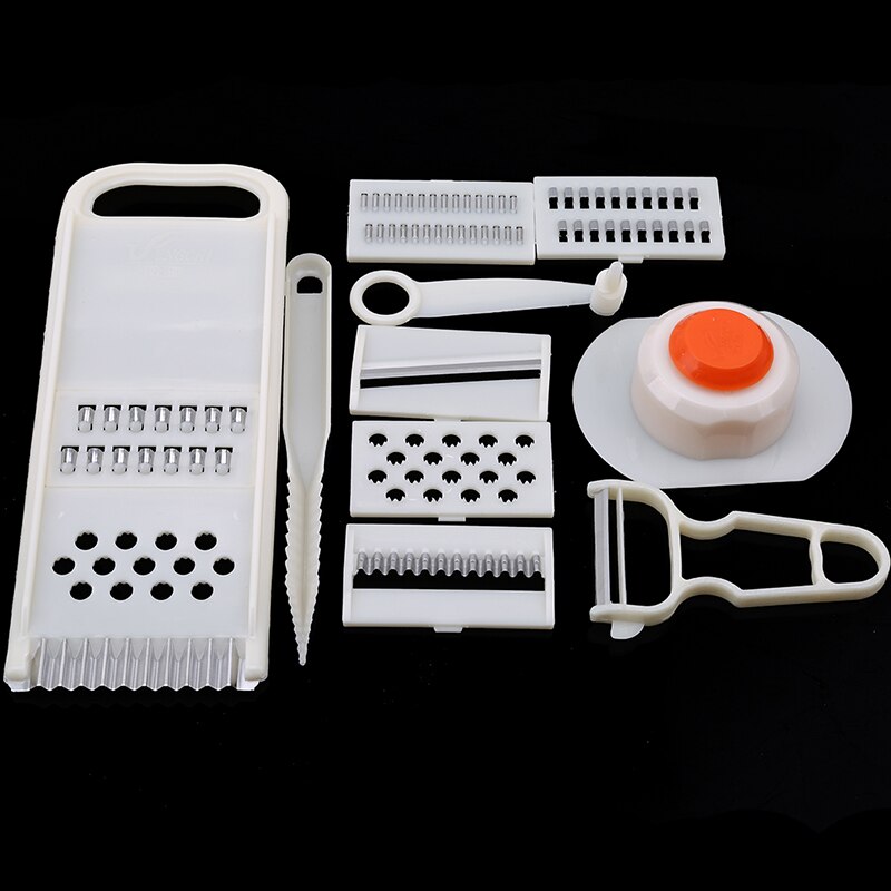 Witte Plastic 11 Delige Set Rasp Hakken Slicer Huishoudelijke Rasp Keuken Accessoires Leven Dagelijkse Huishoudelijke