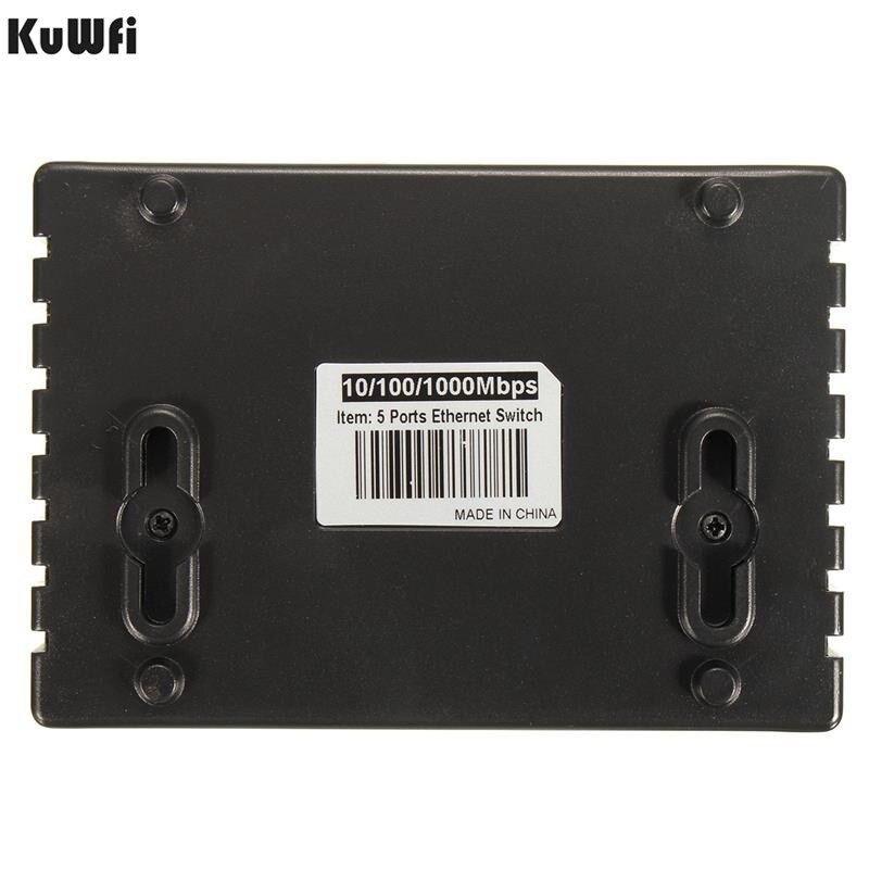 10/100/1000Mbps 5 Ports Gigabit Switch Ethernet Switch Hub Plastic Mini Desktop High Performance Smart Adapter US/EU Plug