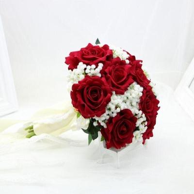 Perfectlifeoh Bruiloft Accessoires Rode Roos Bruiloft Boeket Mooie Birdal Boeket bruiloft bruidsboeket