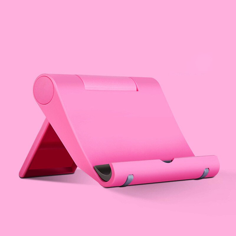 Portable Fold-up Stand Cradle Holder For iPad Tablet Kindle e-Readers Galaxy Smart Phone Stand for iPhone cellphone Desk support: Pink