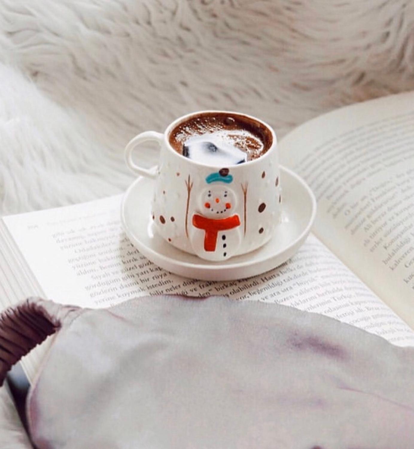 French porcelain Limoges porcelain clay produced 100% handmade special year chrismast snowman turkish coffee gre